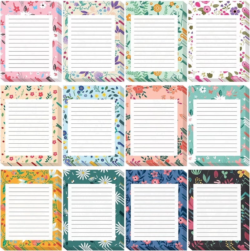 Chiisong 12 Pieces Flower Theme Sticky Notes Flower to Do List 3x4 Inch Floral Memo Pads for Floral Gift Adhesive Notepads for Office Home School Party Supplies Birthday Gift, 12 Styles - Image 1